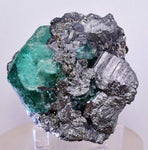 6.3cms GEOCRONITE JORDANITE FLUORITE  BOULANGERITE CRYSTALS PERU MILPO PERU SHINY KB63