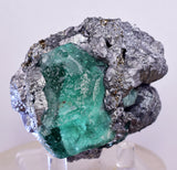 6.3cms GEOCRONITE JORDANITE FLUORITE  BOULANGERITE CRYSTALS PERU MILPO PERU SHINY KB63
