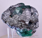 6.3cms GEOCRONITE JORDANITE FLUORITE  BOULANGERITE CRYSTALS PERU MILPO PERU SHINY KB63