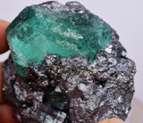 6.3cms GEOCRONITE JORDANITE FLUORITE  BOULANGERITE CRYSTALS PERU MILPO PERU SHINY KB63