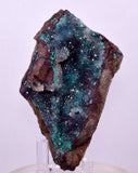 8.9cms DRUZY CHRYSOCOLLA QUARTZ CRYSTAL PERU COPPER LILY MINE DB241