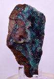 8.9cms DRUZY CHRYSOCOLLA QUARTZ CRYSTAL PERU COPPER LILY MINE DB241