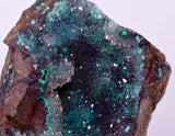 8.9cms DRUZY CHRYSOCOLLA QUARTZ CRYSTAL PERU COPPER LILY MINE DB241