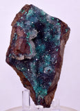 8.9cms DRUZY CHRYSOCOLLA QUARTZ CRYSTAL PERU COPPER LILY MINE DB241