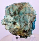 5.8cms DRUZY CHRYSOCOLLA QUARTZ CRYSTAL PERU COPPER LILY MINE DB244