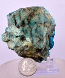 5.8cms DRUZY CHRYSOCOLLA QUARTZ CRYSTAL PERU COPPER LILY MINE DB244