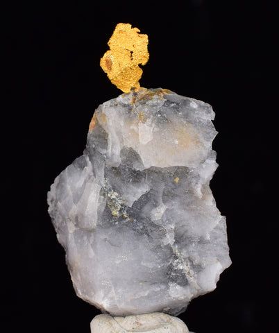 3.3cms NATIVE GOLD OF THE INCAS PERU QUARTZ THUMBNAIL CRYSTAL LB188