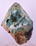 9.1cms DRUZY CHRYSOCOLLA QUARTZ CRYSTAL PERU COPPER LILY MINE DB246