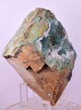 9.1cms DRUZY CHRYSOCOLLA QUARTZ CRYSTAL PERU COPPER LILY MINE DB246