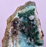 5.3cms DRUZY CHRYSOCOLLA QUARTZ CRYSTAL PERU COPPER LILY MINE DB251