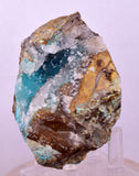 7.8cms DRUZY CHRYSOCOLLA QUARTZ CRYSTAL PERU COPPER LILY MINE DB247