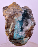 7.8cms DRUZY CHRYSOCOLLA QUARTZ CRYSTAL PERU COPPER LILY MINE DB247