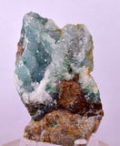 8cms DRUZY CHRYSOCOLLA QUARTZ CRYSTAL PERU COPPER LILY MINE DB248