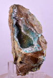 9.4cms DRUZY CHRYSOCOLLA QUARTZ CRYSTAL PERU COPPER LILY MINE DB249
