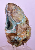 9.4cms DRUZY CHRYSOCOLLA QUARTZ CRYSTAL PERU COPPER LILY MINE DB249