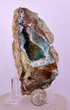 9.4cms DRUZY CHRYSOCOLLA QUARTZ CRYSTAL PERU COPPER LILY MINE DB249
