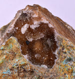 9.4cms DRUZY CHRYSOCOLLA QUARTZ CRYSTAL PERU COPPER LILY MINE DB249