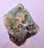 9.1cms DRUZY CHRYSOCOLLA QUARTZ CRYSTAL PERU COPPER LILY MINE DB250