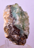 9.1cms DRUZY CHRYSOCOLLA QUARTZ CRYSTAL PERU COPPER LILY MINE DB250