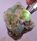9.1cms DRUZY CHRYSOCOLLA QUARTZ CRYSTAL PERU COPPER LILY MINE DB250