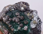 6.3cms JORDANITE FLUORITE BOULANGERITE CRYSTAL MILPO PERU SHINY KB67