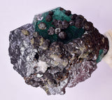 6.3cms JORDANITE FLUORITE BOULANGERITE CRYSTAL MILPO PERU SHINY KB67