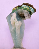 7.1cms DRUZY CHRYSOCOLLA QUARTZ CHRYSTAL LILY MINE PERU MINERAL DB252
