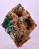 7.7cms DRUZY CALCITE QUARTZ MALACHITE CRYSTAL LILY MINE PERU DB257