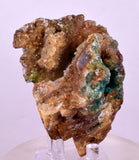 7.7cms DRUZY CALCITE QUARTZ MALACHITE CRYSTAL LILY MINE PERU DB257