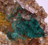 7.7cms DRUZY CALCITE QUARTZ MALACHITE CRYSTAL LILY MINE PERU DB257