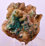 7.7cms DRUZY CALCITE QUARTZ MALACHITE CRYSTAL LILY MINE PERU DB257