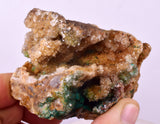 7.7cms DRUZY CALCITE QUARTZ MALACHITE CRYSTAL LILY MINE PERU DB257