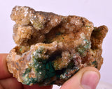 7.7cms DRUZY CALCITE QUARTZ MALACHITE CRYSTAL LILY MINE PERU DB257