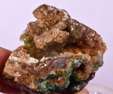7.7cms DRUZY CALCITE QUARTZ MALACHITE CRYSTAL LILY MINE PERU DB257