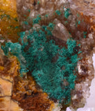 7.7cms DRUZY CALCITE QUARTZ MALACHITE CRYSTAL LILY MINE PERU DB257