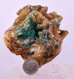 7.7cms DRUZY CALCITE QUARTZ MALACHITE CRYSTAL LILY MINE PERU DB257
