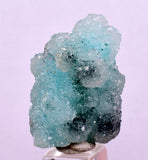 3cms DRUZY CHRYSOCOLLA QUARTZ CRYSTAL LILY MINE PERU 2000 YEAR DB266