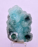 3cms DRUZY CHRYSOCOLLA QUARTZ CRYSTAL LILY MINE PERU 2000 YEAR DB266