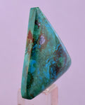 2.9cms  BLUE CHRYSOCOLLA MALACHITE PERU SCENIC CABOCHON PENDANT BB401