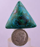 2.9cms  BLUE CHRYSOCOLLA MALACHITE PERU SCENIC CABOCHON PENDANT BB401