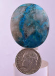 48.5arats  BLUE CHRYSOCOLLA QUARTZ MALACHITE PERU SCENIC CABOCHON PENDANT BB402