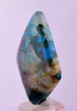 30carats  BLUE CHRYSOCOLLA QUARTZ MALACHITE PERU SCENIC CABOCHON PENDANT BB404