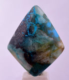 30carats  BLUE CHRYSOCOLLA QUARTZ MALACHITE PERU SCENIC CABOCHON PENDANT BB404