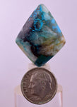 30carats  BLUE CHRYSOCOLLA QUARTZ MALACHITE PERU SCENIC CABOCHON PENDANT BB404