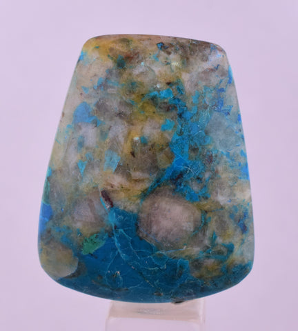 55carats  BLUE CHRYSOCOLLA QUARTZ MALACHITE PERU SCENIC CABOCHON PENDANT BB406