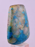 55carats  BLUE CHRYSOCOLLA QUARTZ MALACHITE PERU SCENIC CABOCHON PENDANT BB406