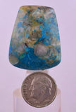 55carats  BLUE CHRYSOCOLLA QUARTZ MALACHITE PERU SCENIC CABOCHON PENDANT BB406