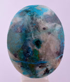 48.5carats  BLUE CHRYSOCOLLA QUARTZ MALACHITE PERU SCENIC CABOCHON PENDANT BB407