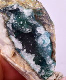 8.9cms DRUZY CHRYSOCOLLA QUARTZ CRYSTAL LILY MINE PERU 2000 YEAR DB267