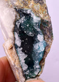 8.9cms DRUZY CHRYSOCOLLA QUARTZ CRYSTAL LILY MINE PERU 2000 YEAR DB267